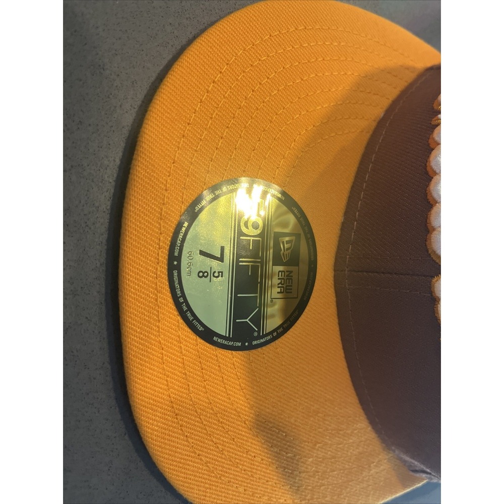 New Era Milwaukee Brewers Tiramisu Brown 59FIFTY Hat Cap Size 7 5/8 NWT - Picture 2 of 7